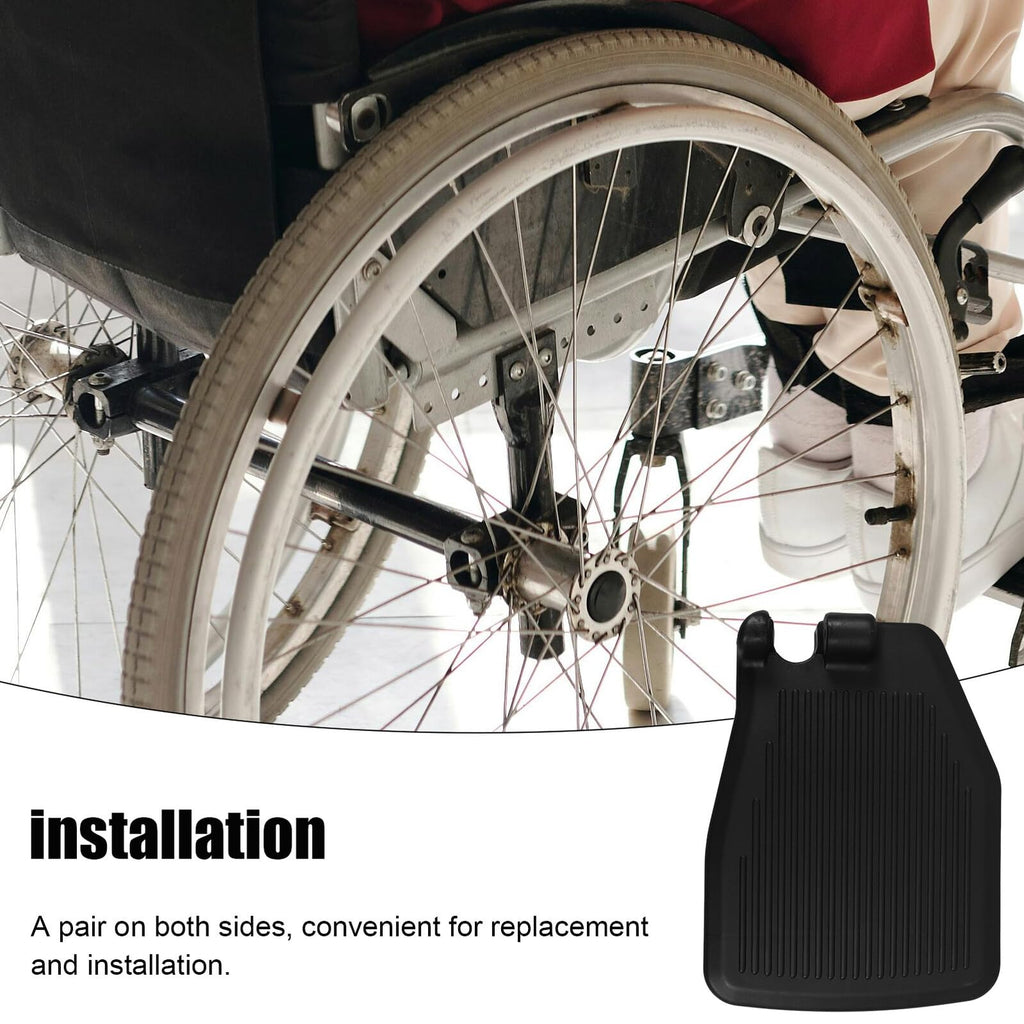 Black Plastic Wheelchair Footplates Replacement Pair A695