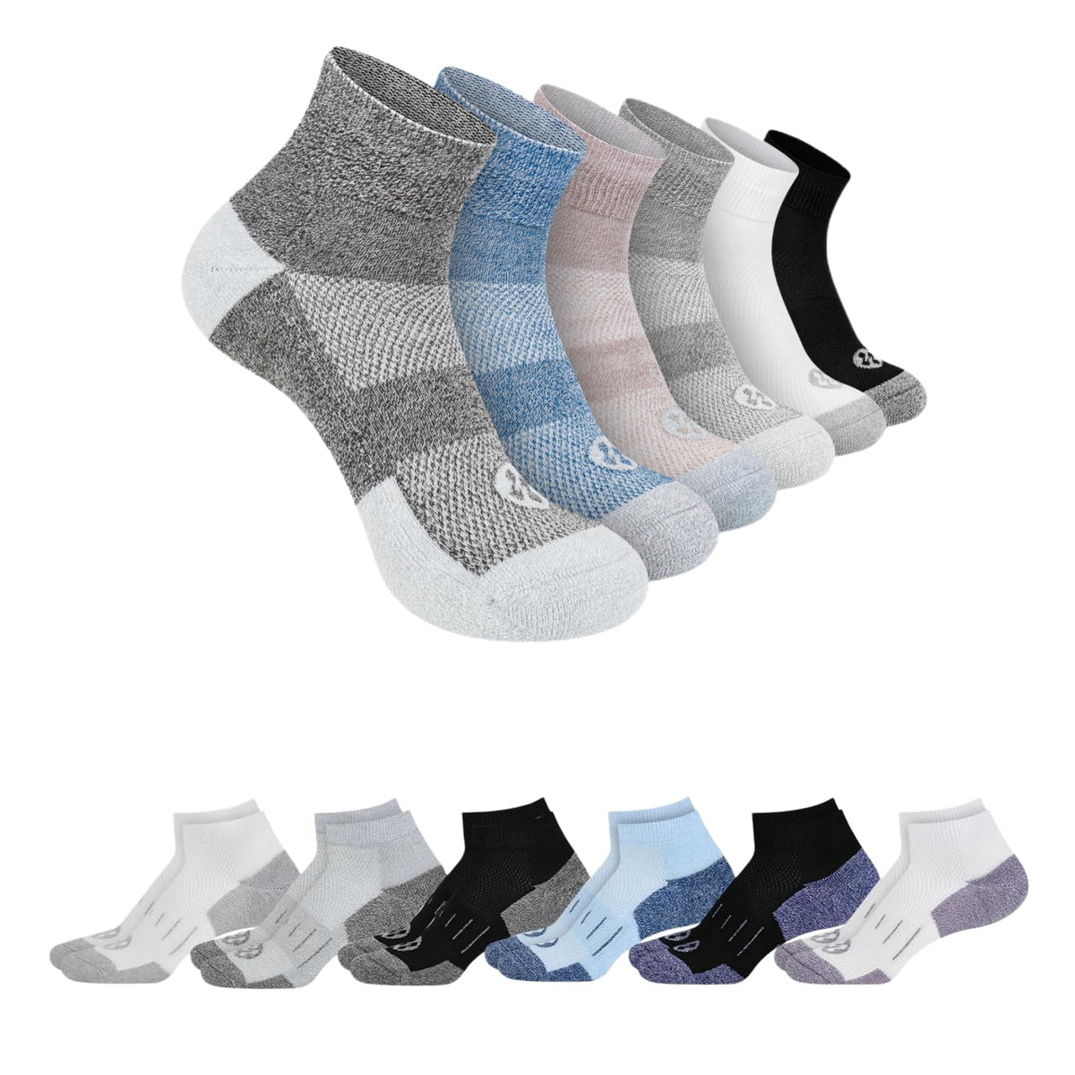6 Pairs Ankle & 6 Pairs Low Cut Diabetic Socks Size 9-12/10-13/13-15 P36962