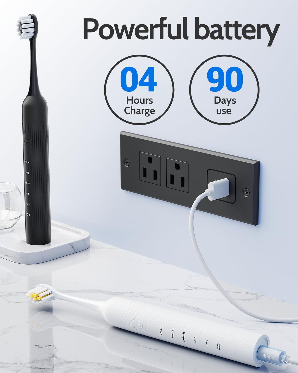 2 Pack Rechargeable Electric Toothbrush with 12 Brush Heads Y920587