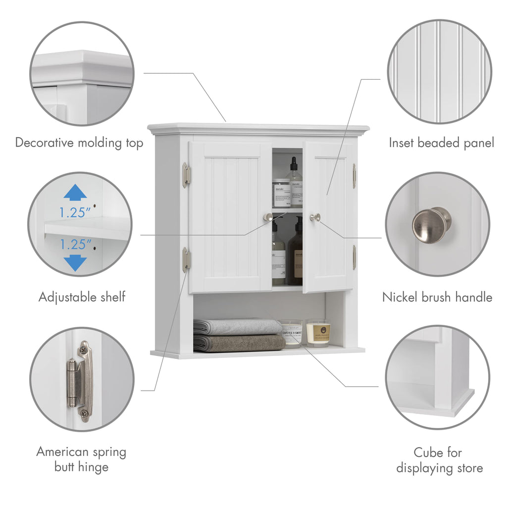White Wall-Mounted Bathroom Cabinet T429