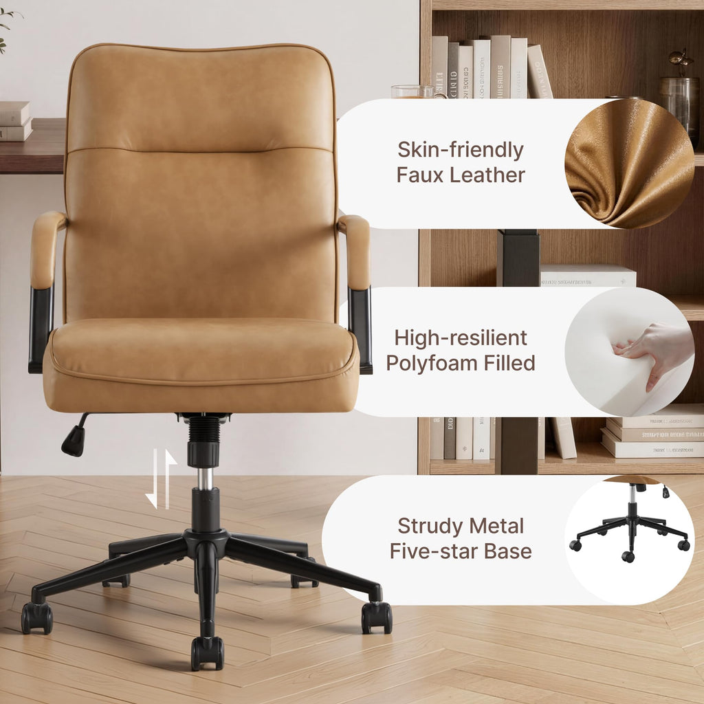 Ergonomic Faux Leather Office Chair with Lumbar Support M8581