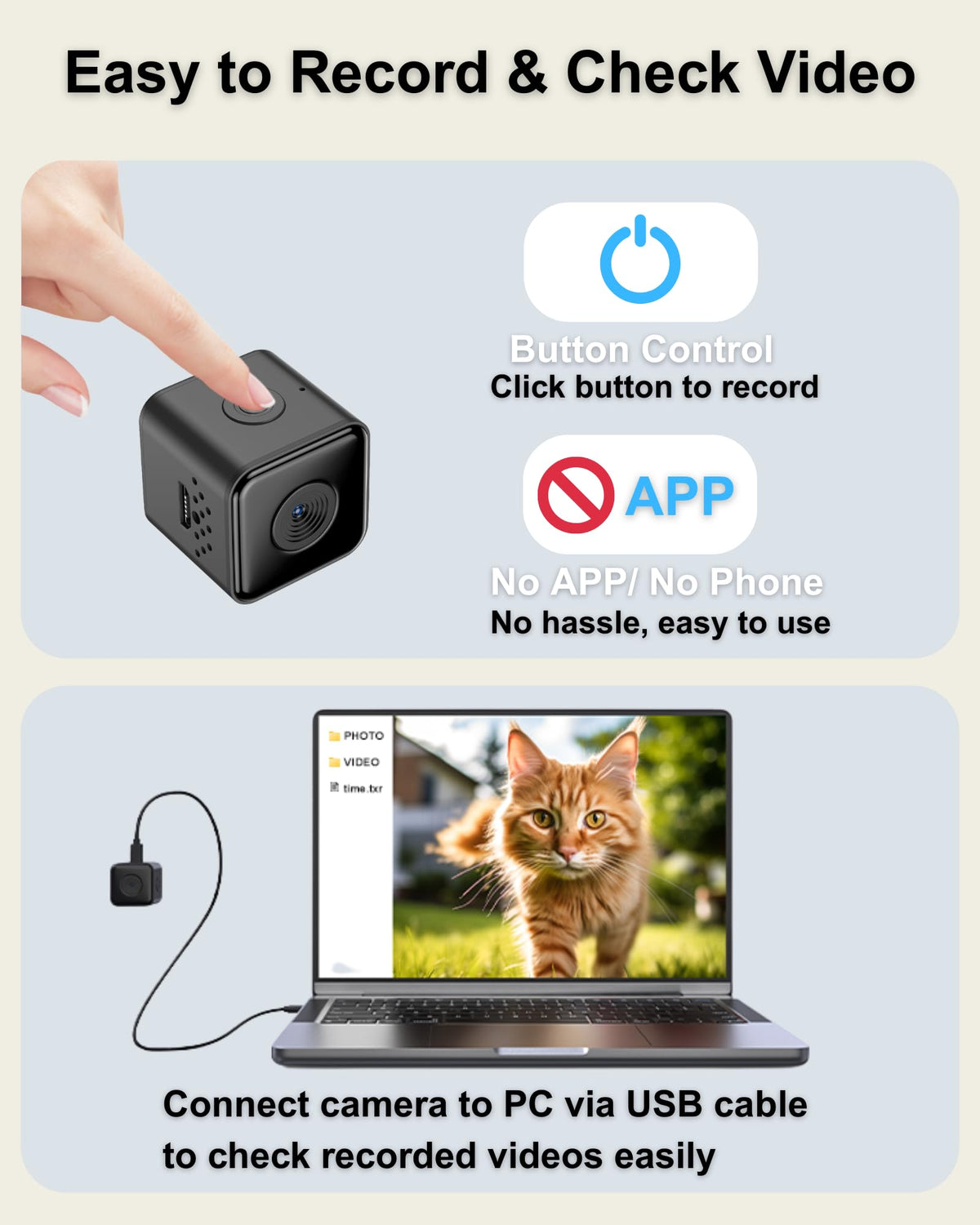 Cat Camera Collar with Tracker Tag, 1080P HD Pet POV Action Cam, Lightweight 0.7oz, Night Vision W3672