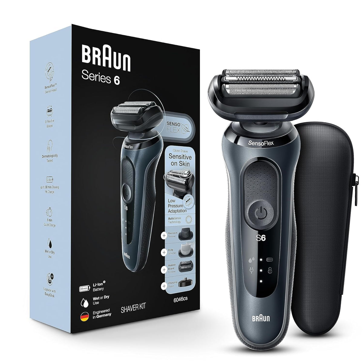 Electric Razor Wet & Dry Rechargeable Cordless Foil Shaver Black V8775