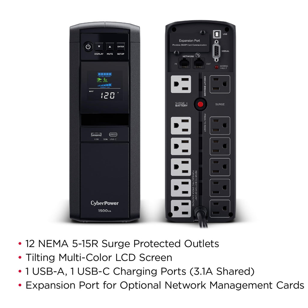 1500VA Sinewave UPS Battery Backup and Surge Protector X939814