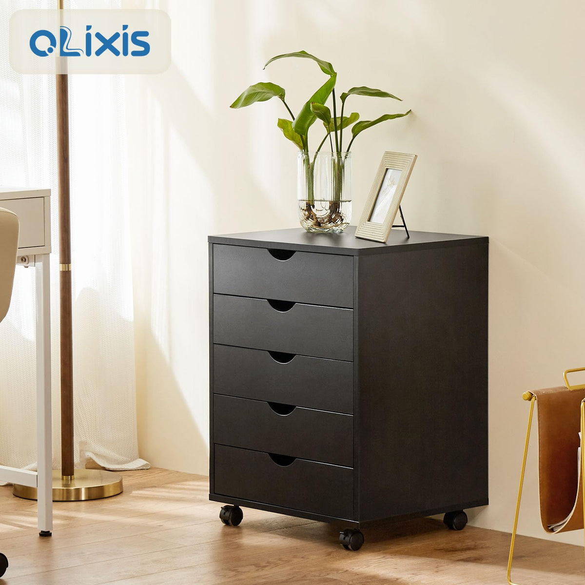 5 Drawer File Cabinet with Wheels T25447