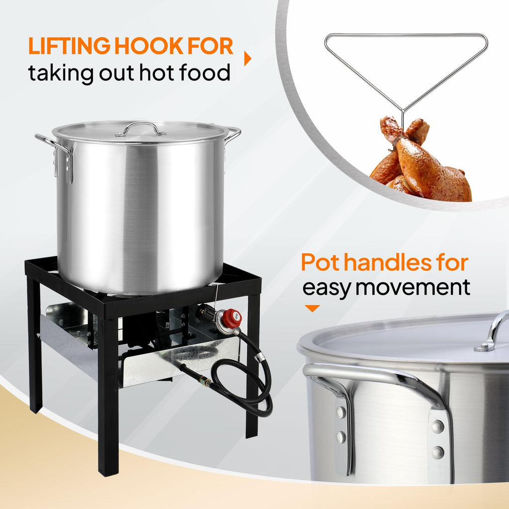 60QT Aluminum Turkey Fryer with Propane Burner J67546