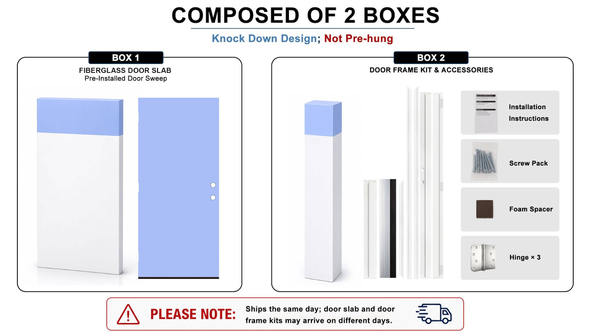 Fiberglass Door with Frosted Glass J42752