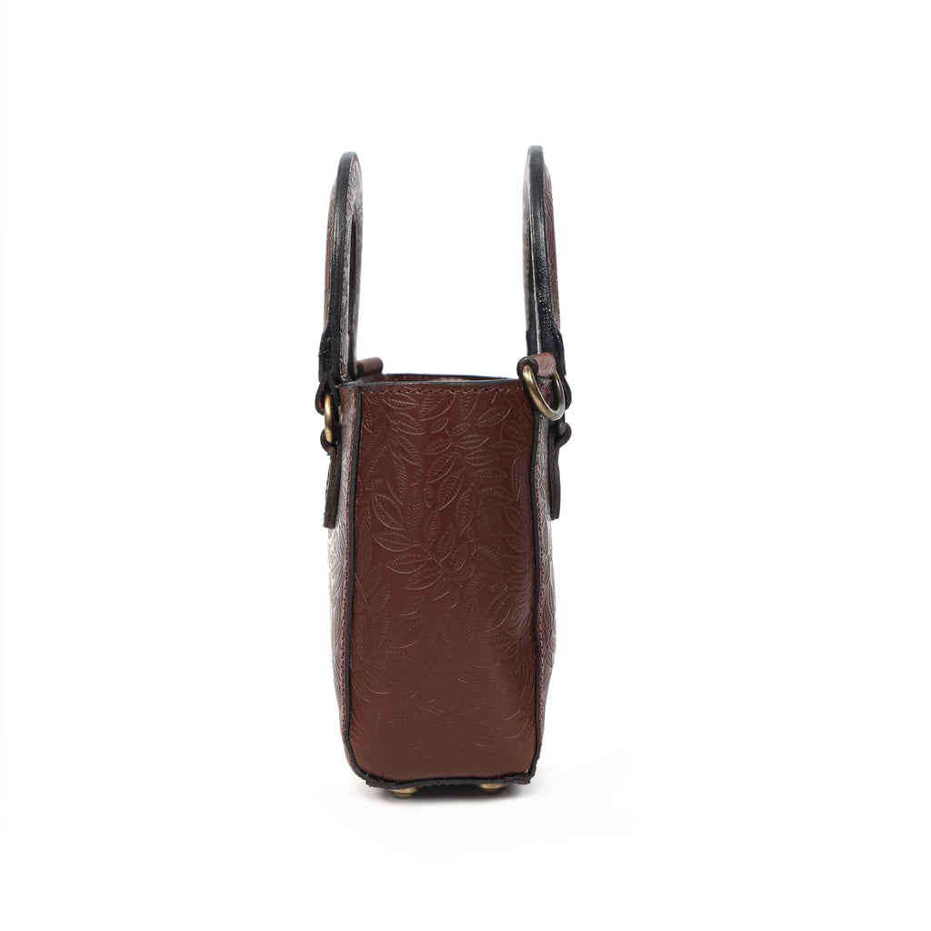 Genuine Leather Mini Tote Crossbody Bag D218805