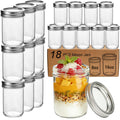 16 oz & 8 oz Clear Glass Mason Jars with Lids, Set of 18 O250509
