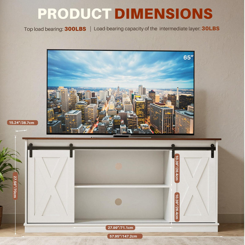 White 65 Inch Wood TV Stand X687321