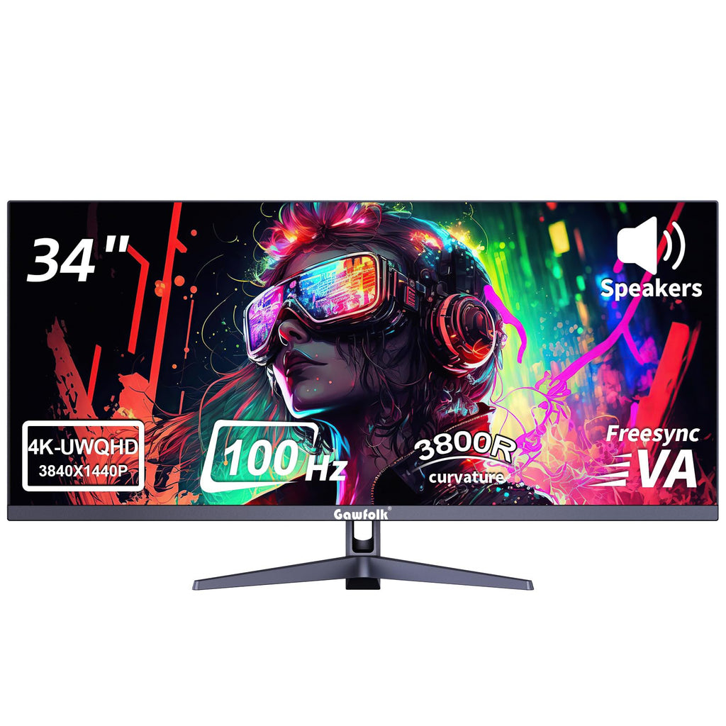 34 Inch Curved 100Hz WQHD Monitor with Speakers U214125