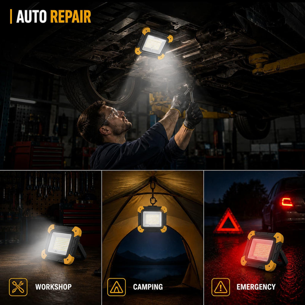 2-Pack Magnetic LED Work Lights USB Rechargeable 40W Z496