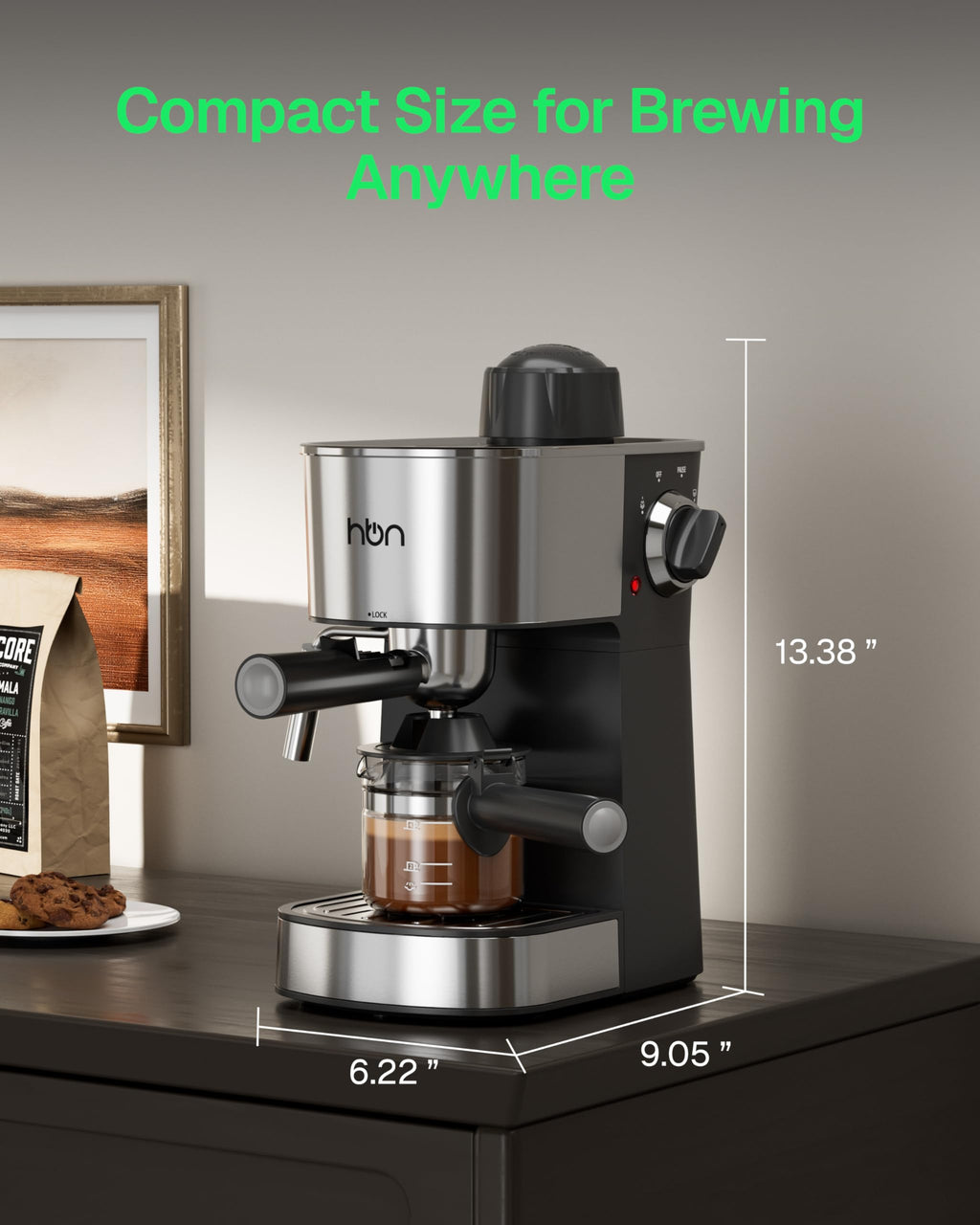 3.5Bar Stainless Steel Espresso Machine with Milk Frother U1707