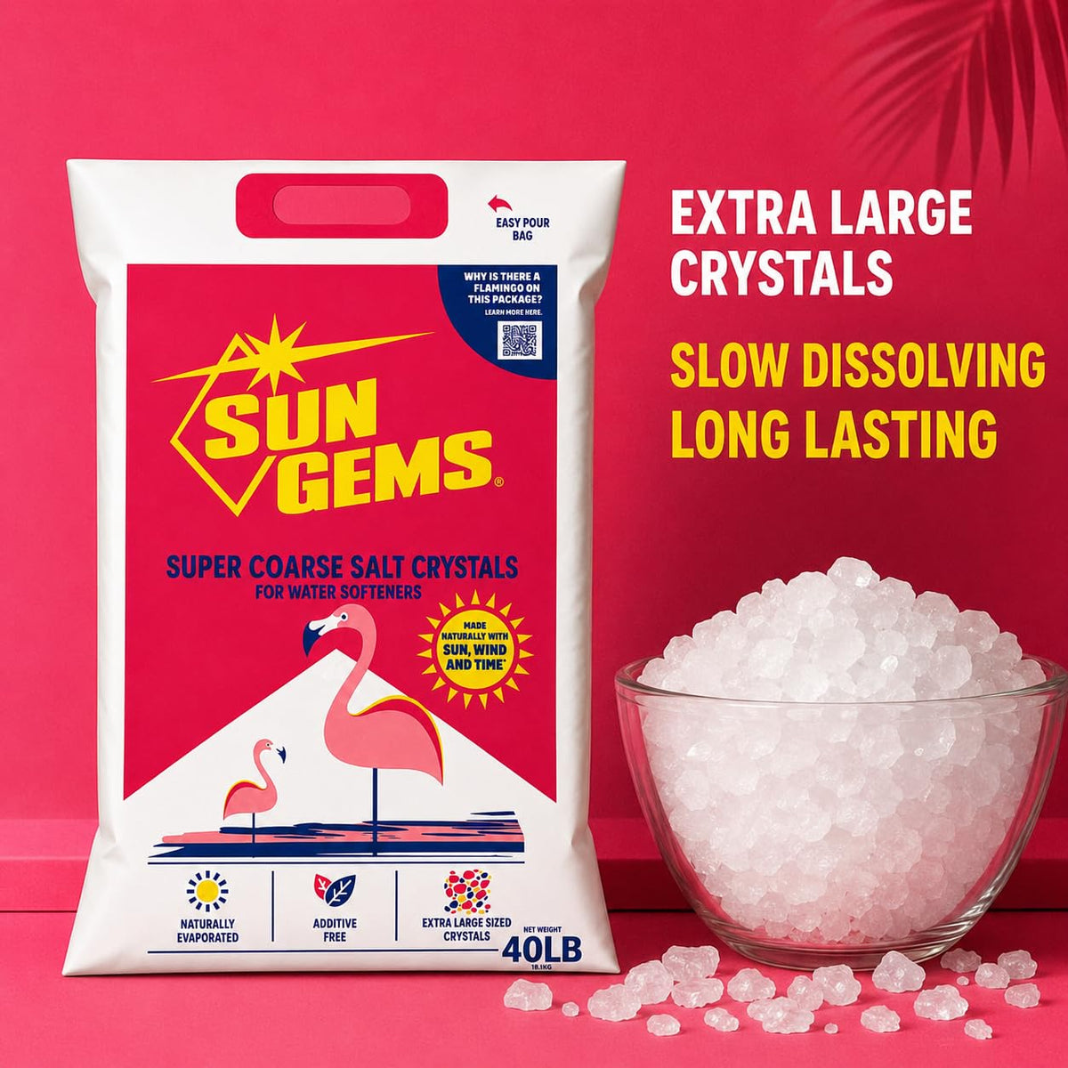 Super Coarse Water Softener Salt Crystals 40 lb 2 Pack U20610