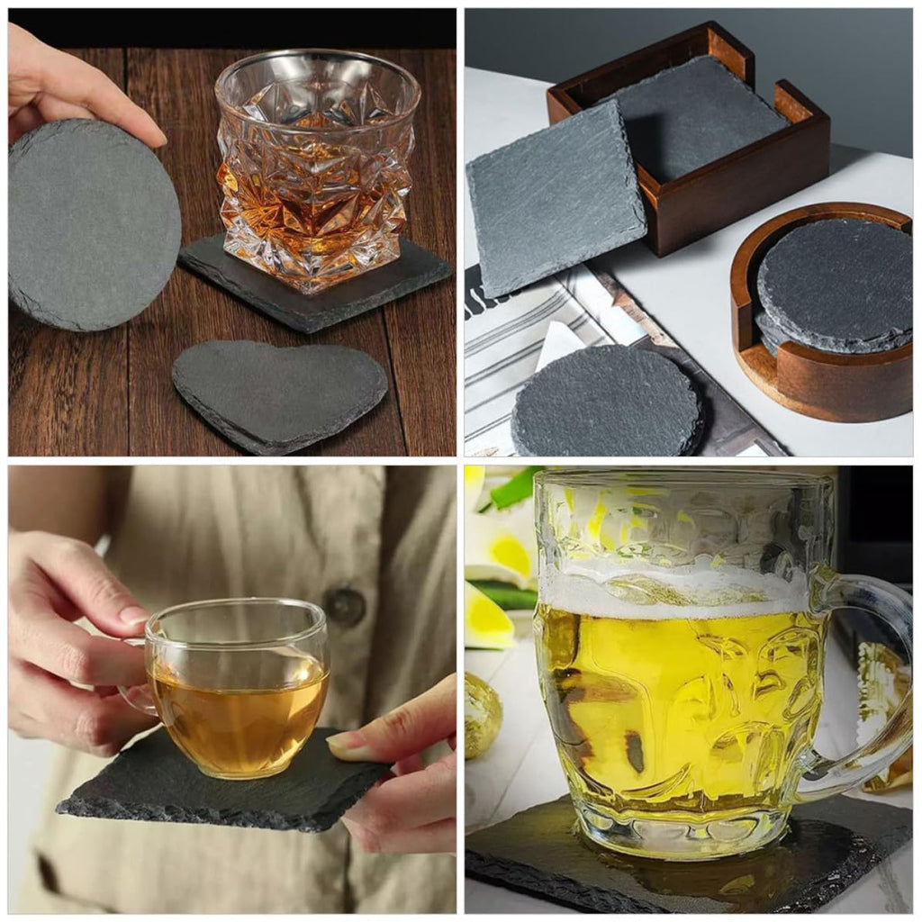 12pcs Natural Stone Drink Coasters Set U93271