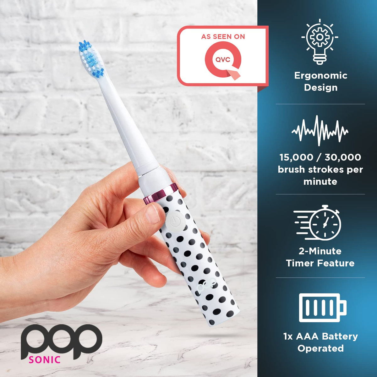 Electric Toothbrush with 2 Replacement Heads K445432