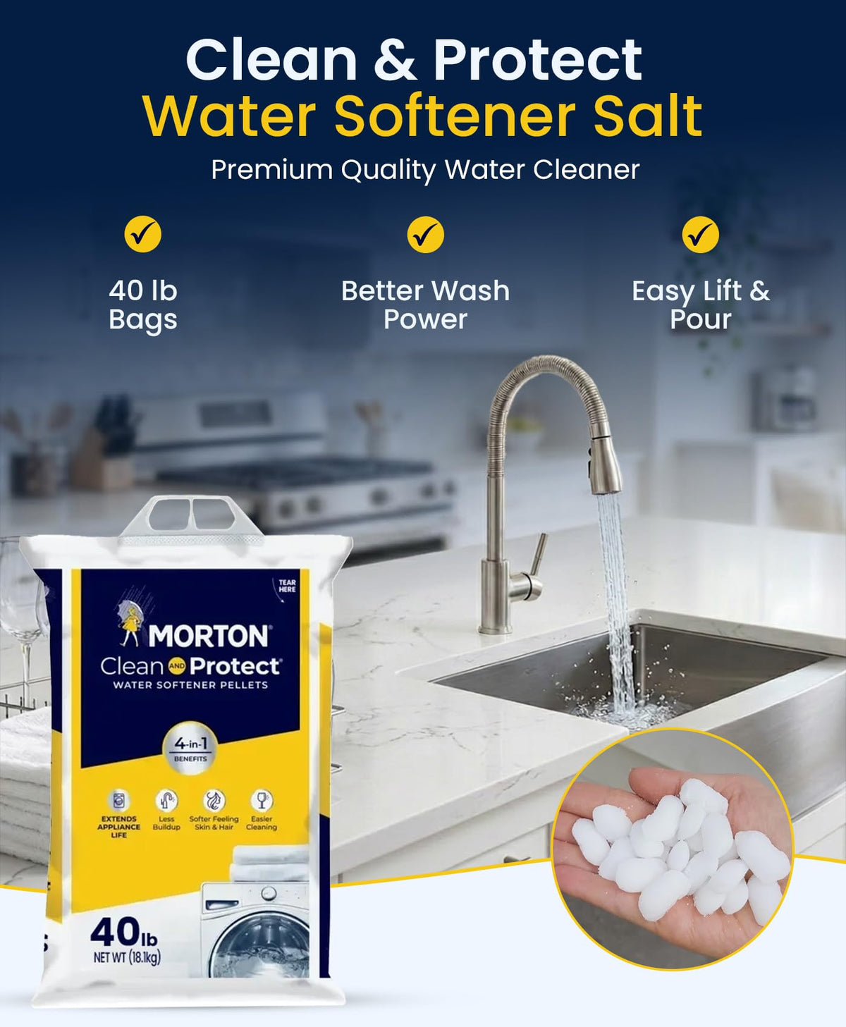 Water Softener Salt Pellets 40 lb 4 Pack X98740