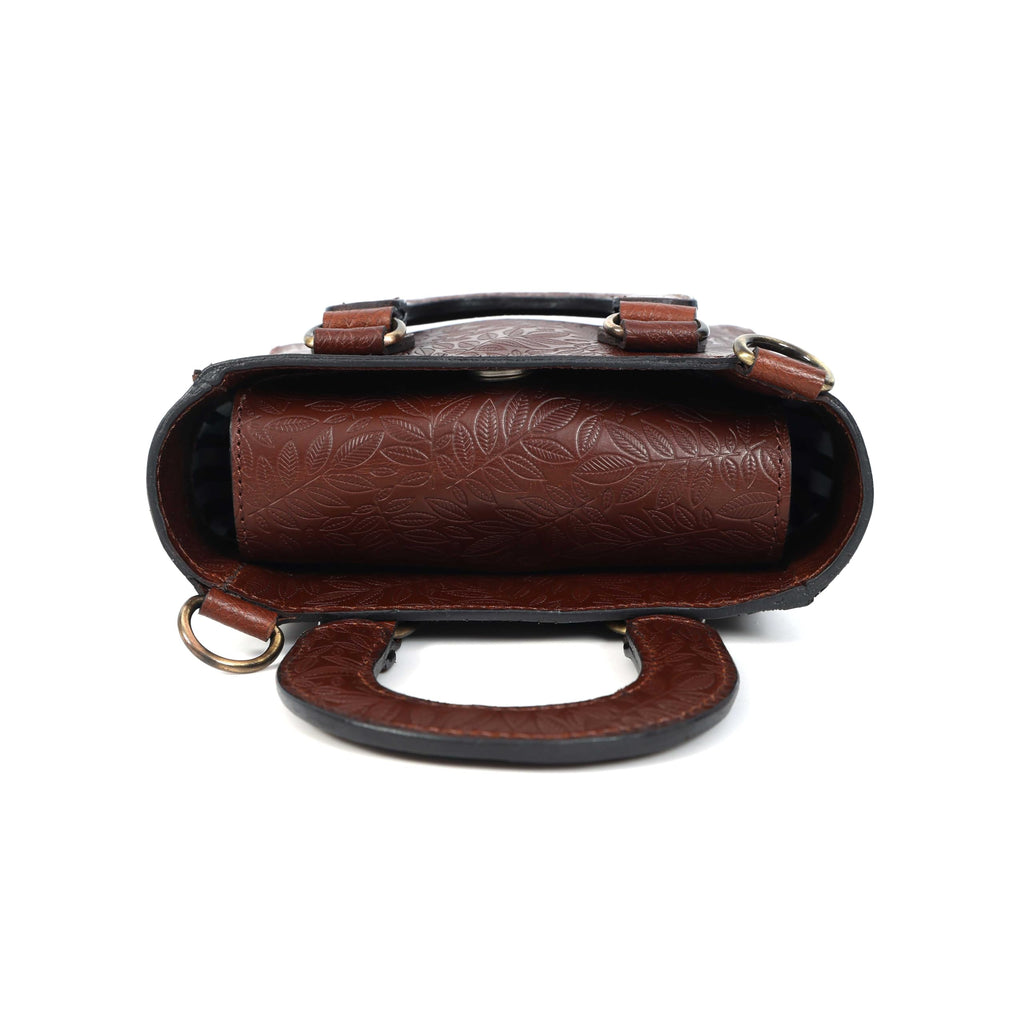 Genuine Leather Mini Tote Crossbody Bag D218805