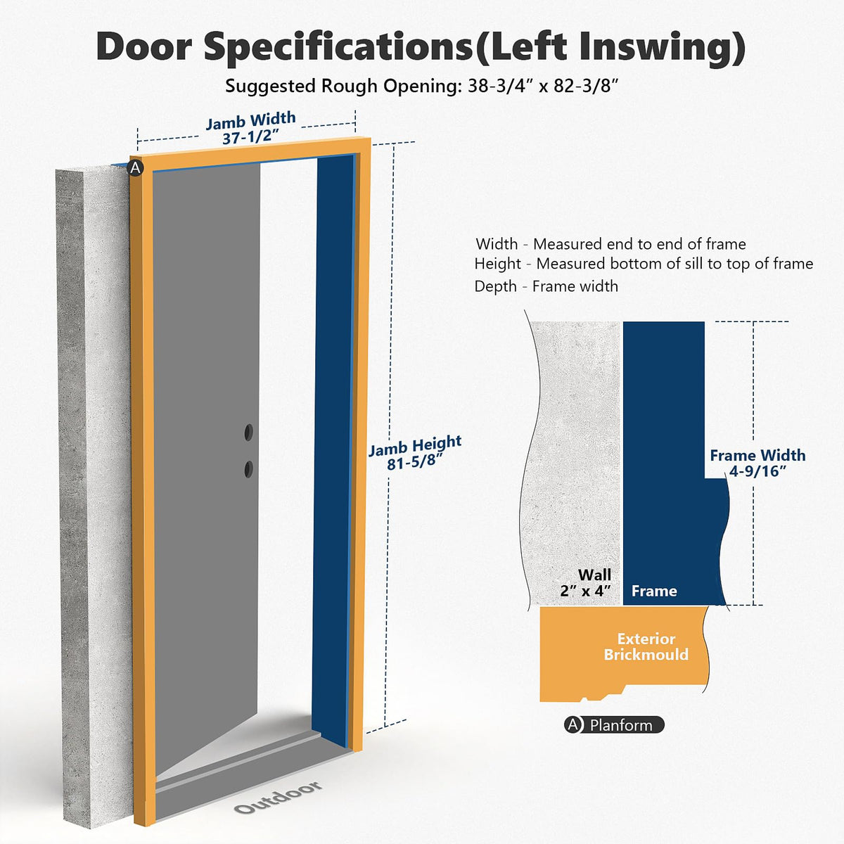 Fiberglass Door with Frosted Glass J42752