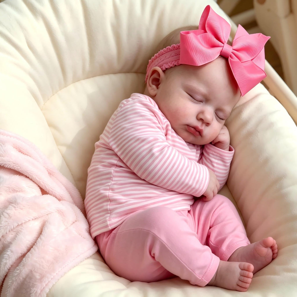 20 Inch Realistic Newborn Baby Dolls with Pink Clothes U4141