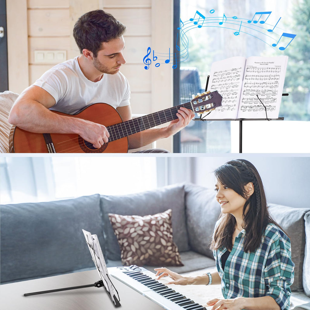 Black Adjustable Metal Music Stand with Carrying Bag S54029
