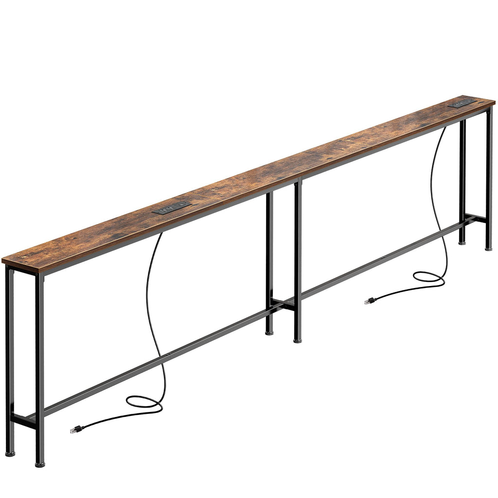 102 Inch Sofa Table with Power Outlets and USB-C Ports Y630865