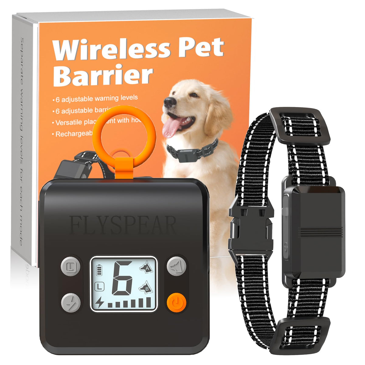 Wireless Rechargeable Indoor Pet Barrier with 6 Adjustable Range J628895