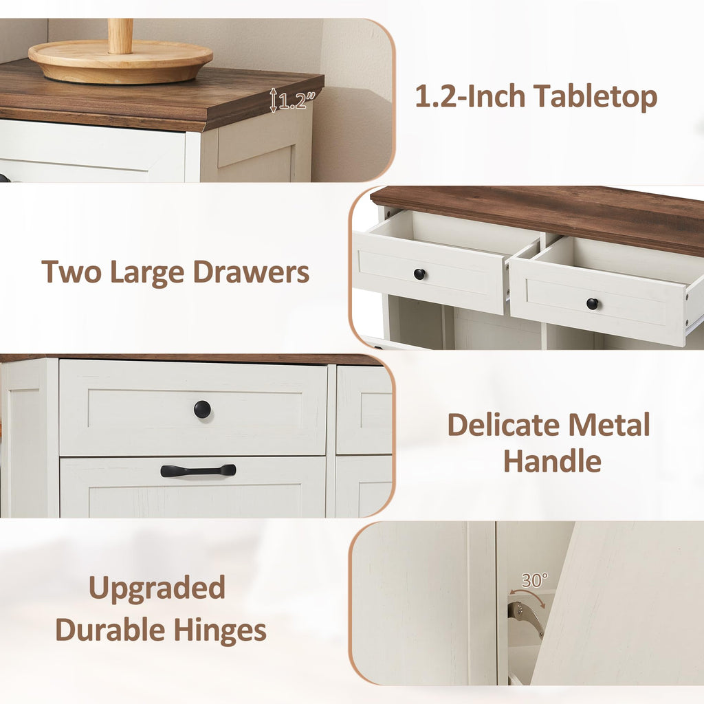 Antique White Double Tilt Out Trash Cabinet V47960