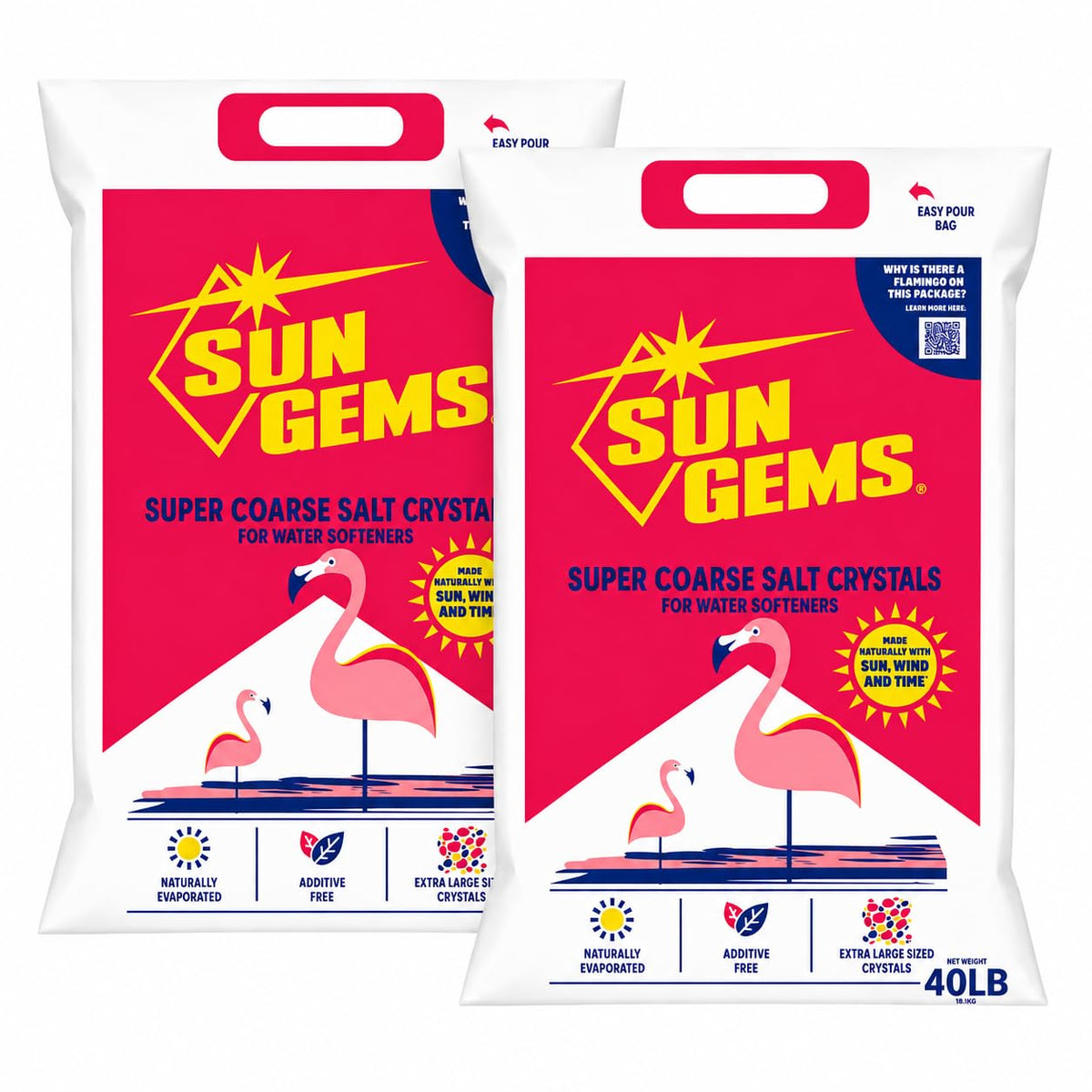 Super Coarse Water Softener Salt Crystals 40 lb 2 Pack U20610