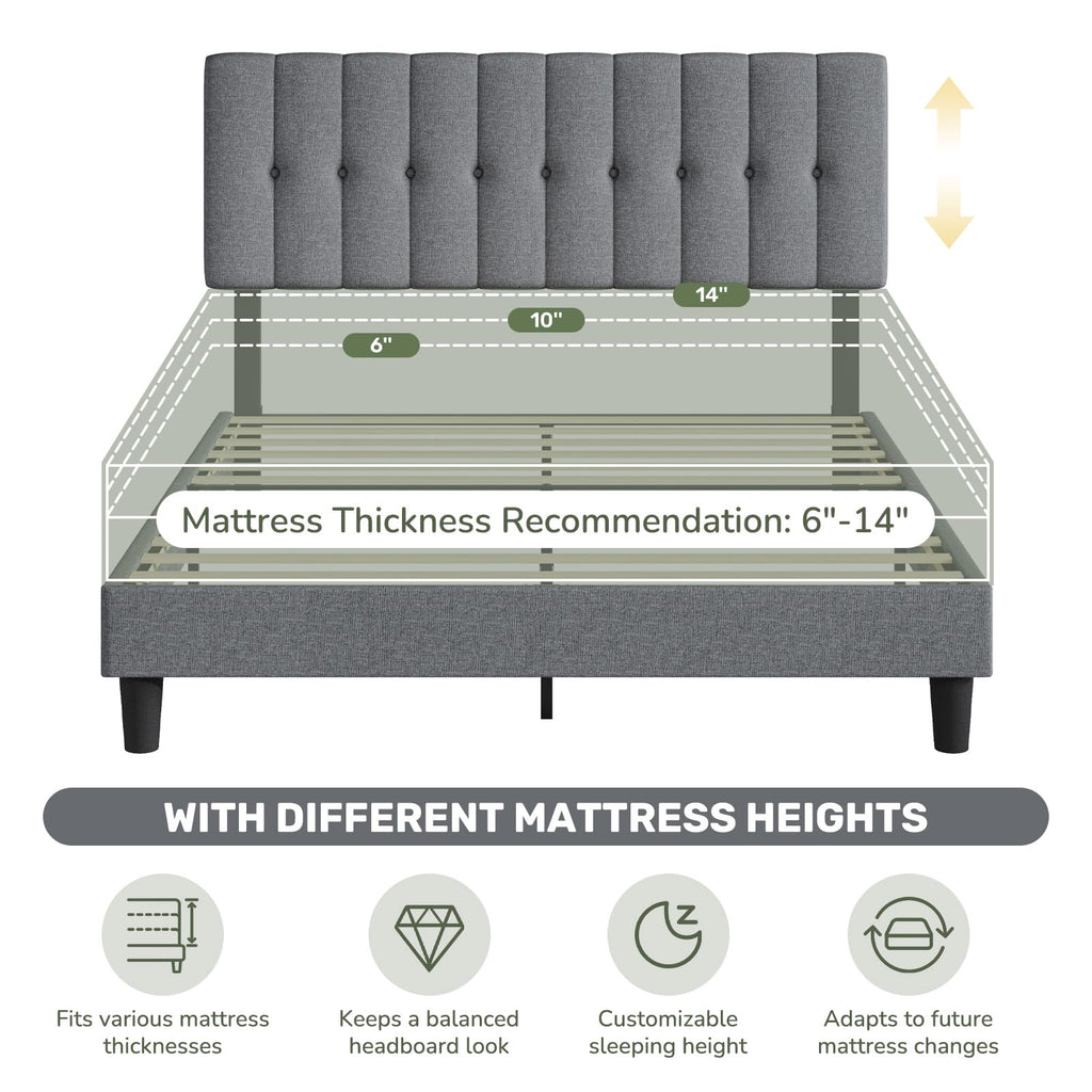 Queen Size Bed Frame with Headboard G46261