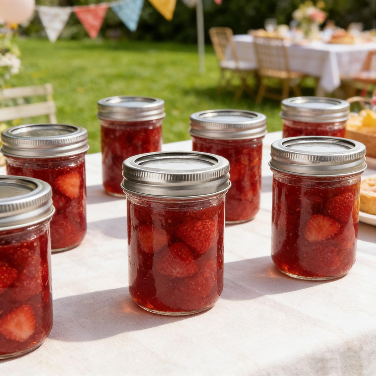 16 oz & 8 oz Clear Glass Mason Jars with Lids, Set of 18 O250509