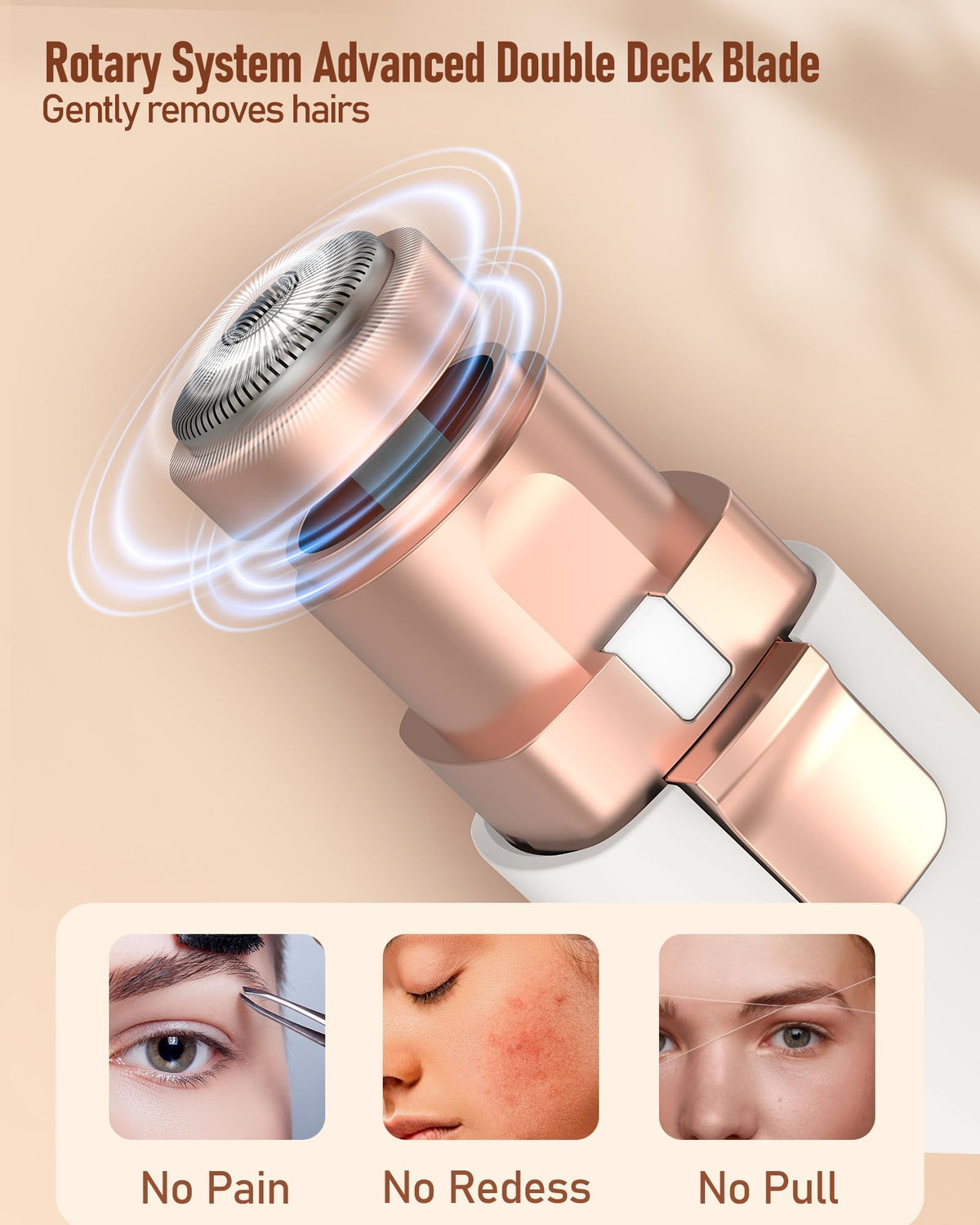 2 in 1 Rechargeable Eyebrow Trimmer Facial Hair Remover with LED Light D213
