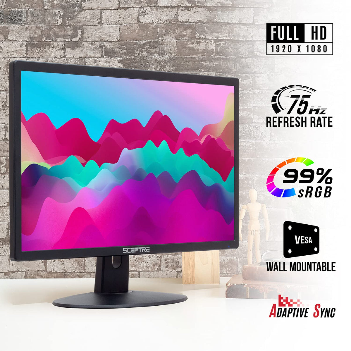 22-Inch 75Hz 1080p LED Monitor with Speakers X7486