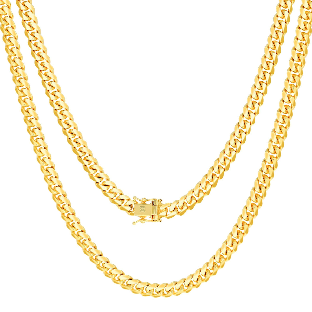 18k Yellow Gold Cuban Link Chain Necklace O147796