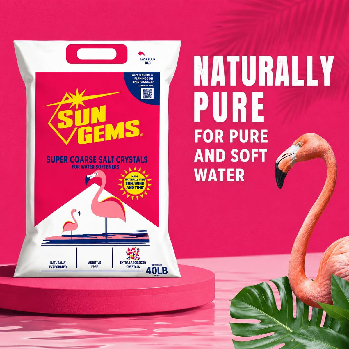 Super Coarse Water Softener Salt Crystals 40 lb 2 Pack U20610