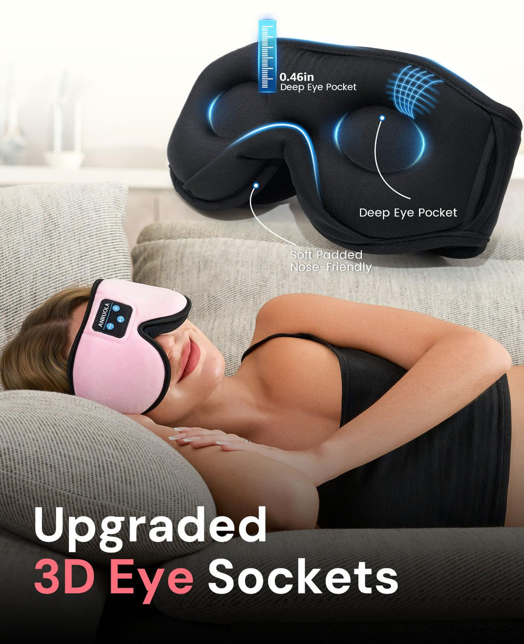 Bluetooth Sleep Mask with Wireless Headphones S487