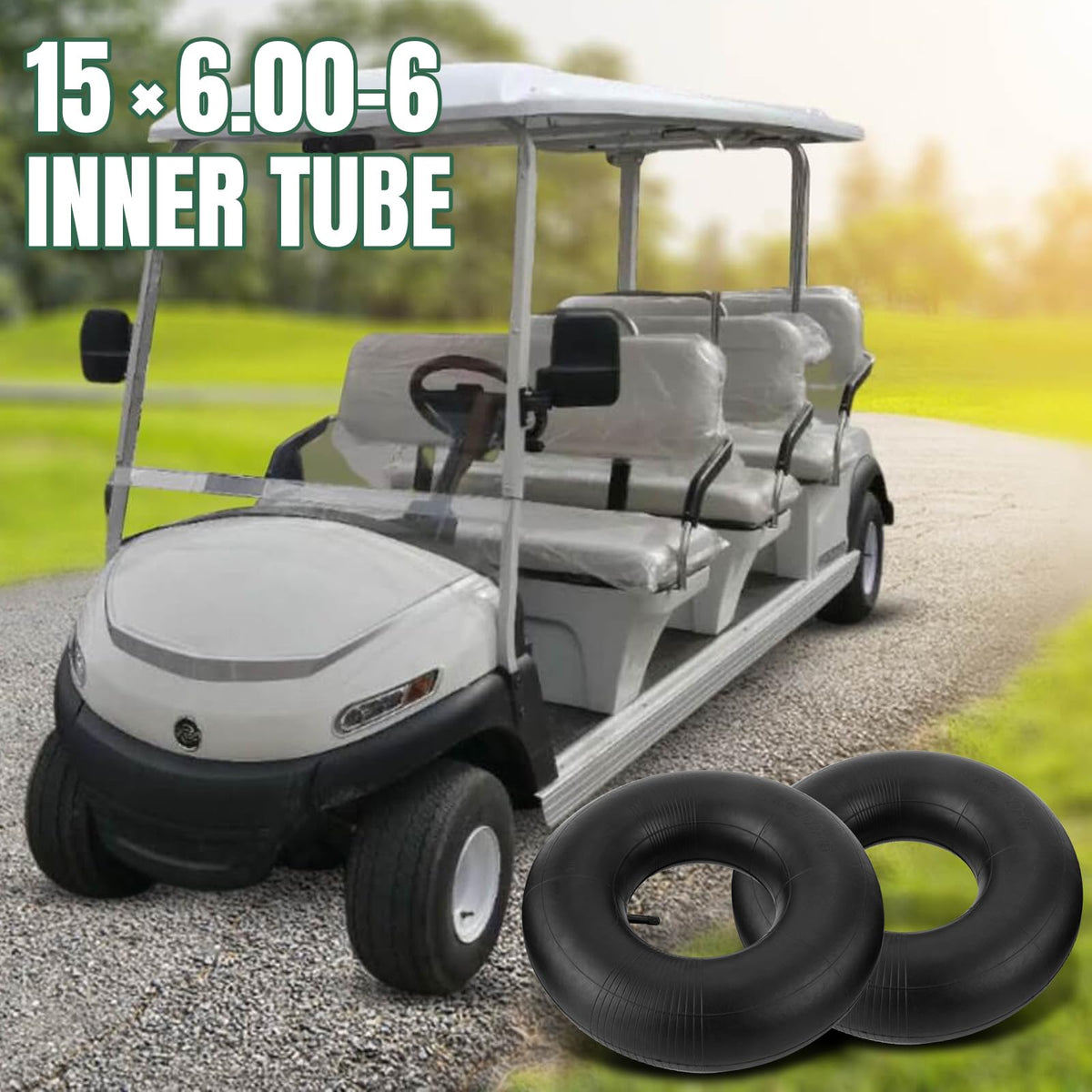 15x6.00-6 Inner Tube with Straight Valve Stem 2-Pack G228