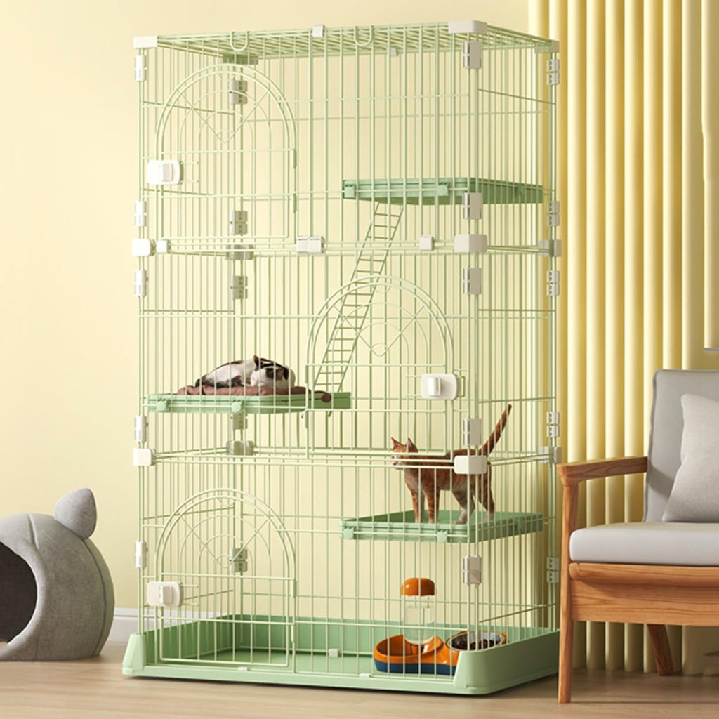 4-Tier Metal Indoor Cat Enclosure with 3 Doors W77222