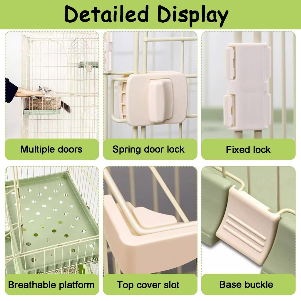 4-Tier Metal Indoor Cat Enclosure with 3 Doors W77222