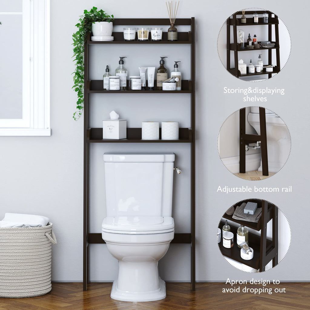 3-Tier Espresso Wood Bathroom Organizer S30567