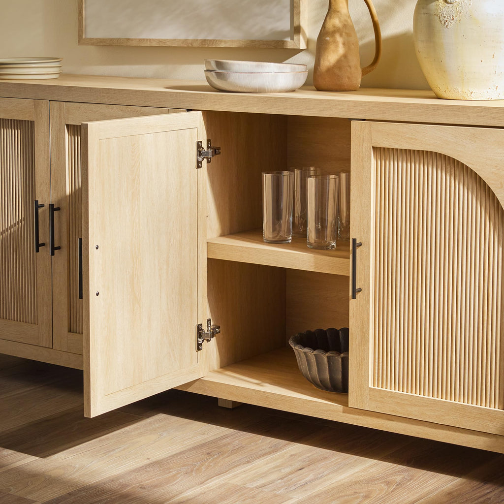 70 Inch Coastal Oak Sideboard Buffet A697