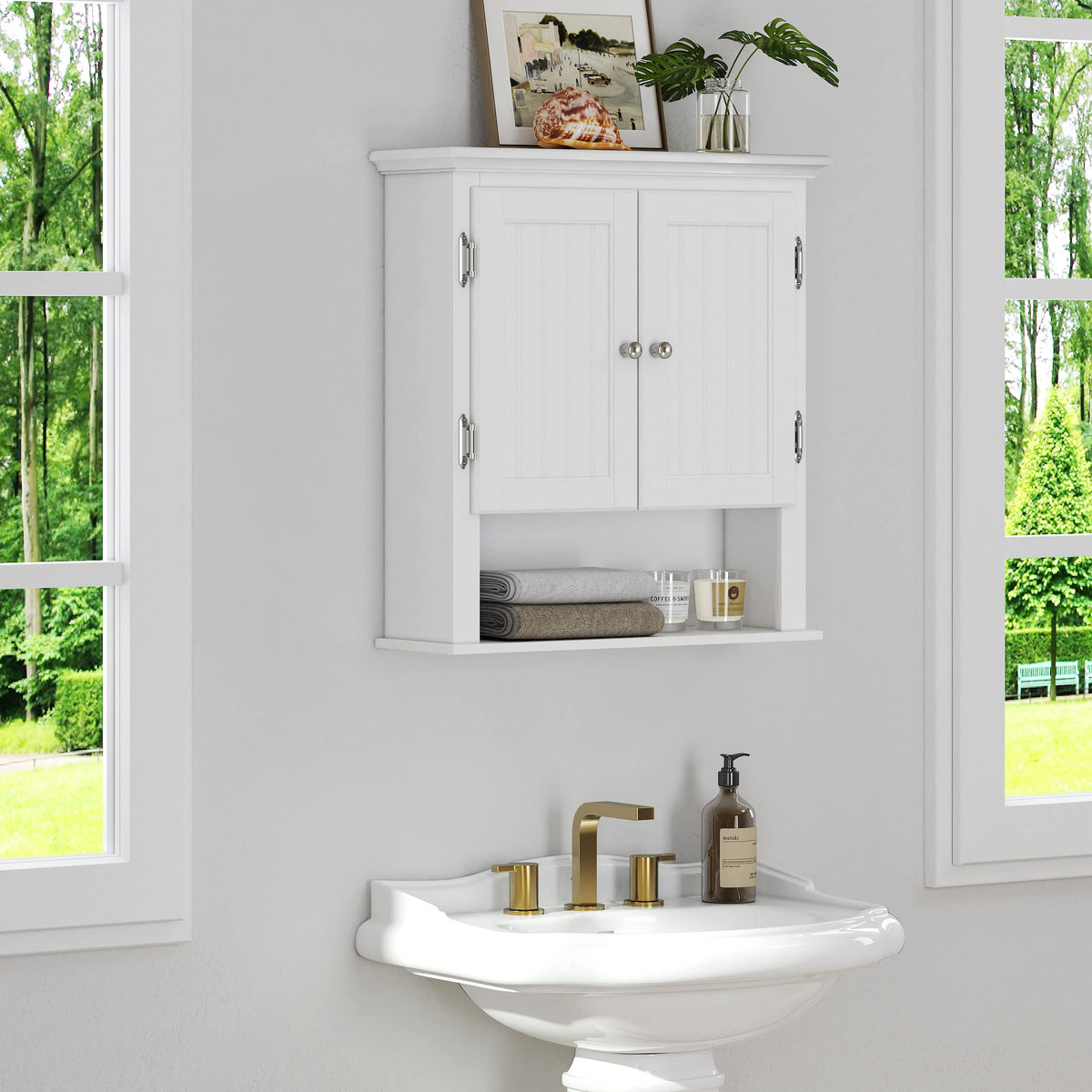 White Wall-Mounted Bathroom Cabinet T429