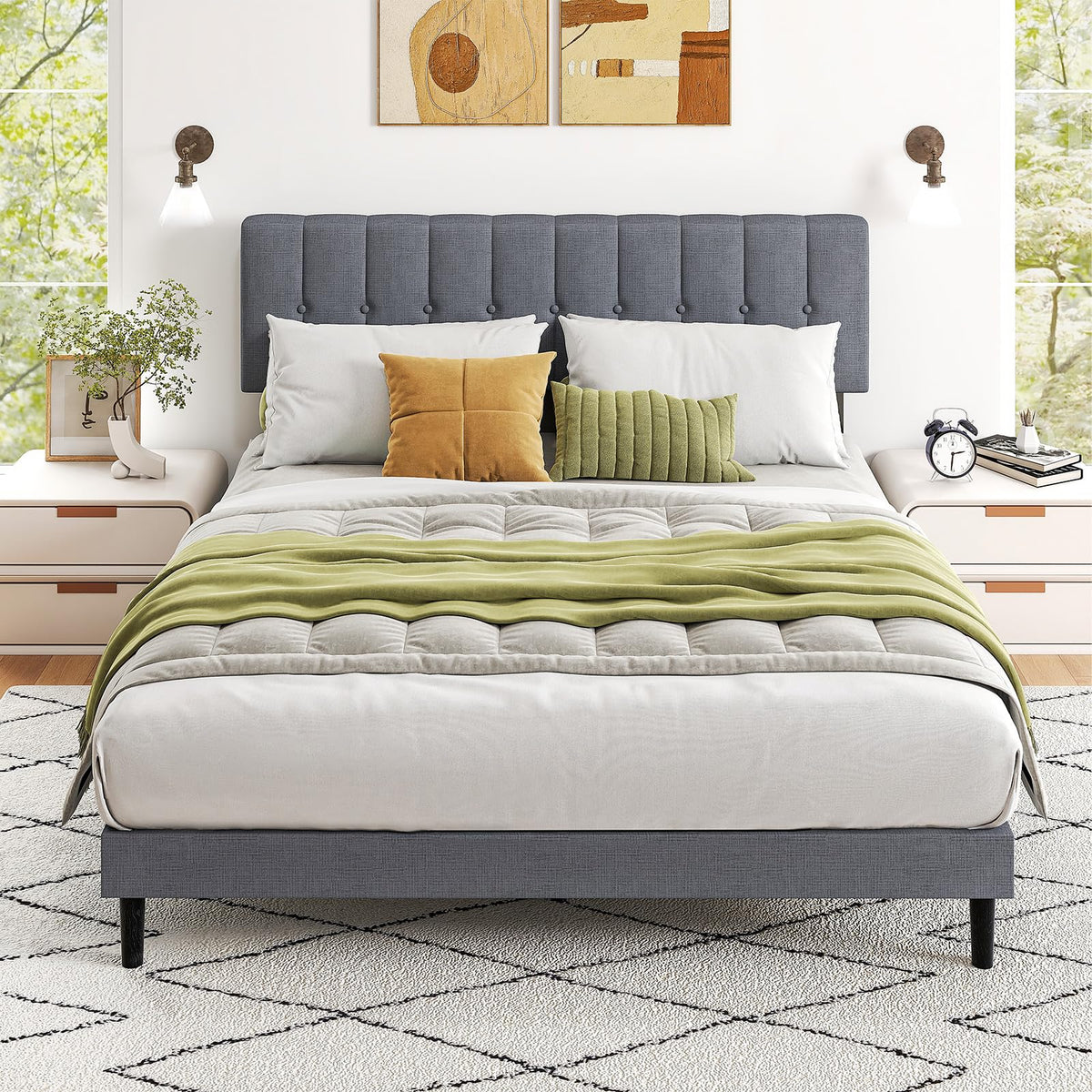 Queen Size Bed Frame with Headboard G46261