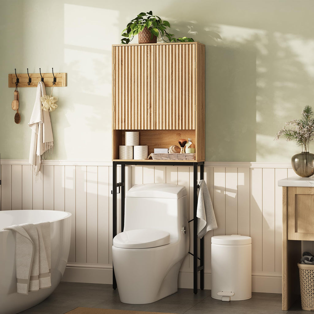 Freestanding Tall Wood Over The Toilet Storage Cabinet S53838