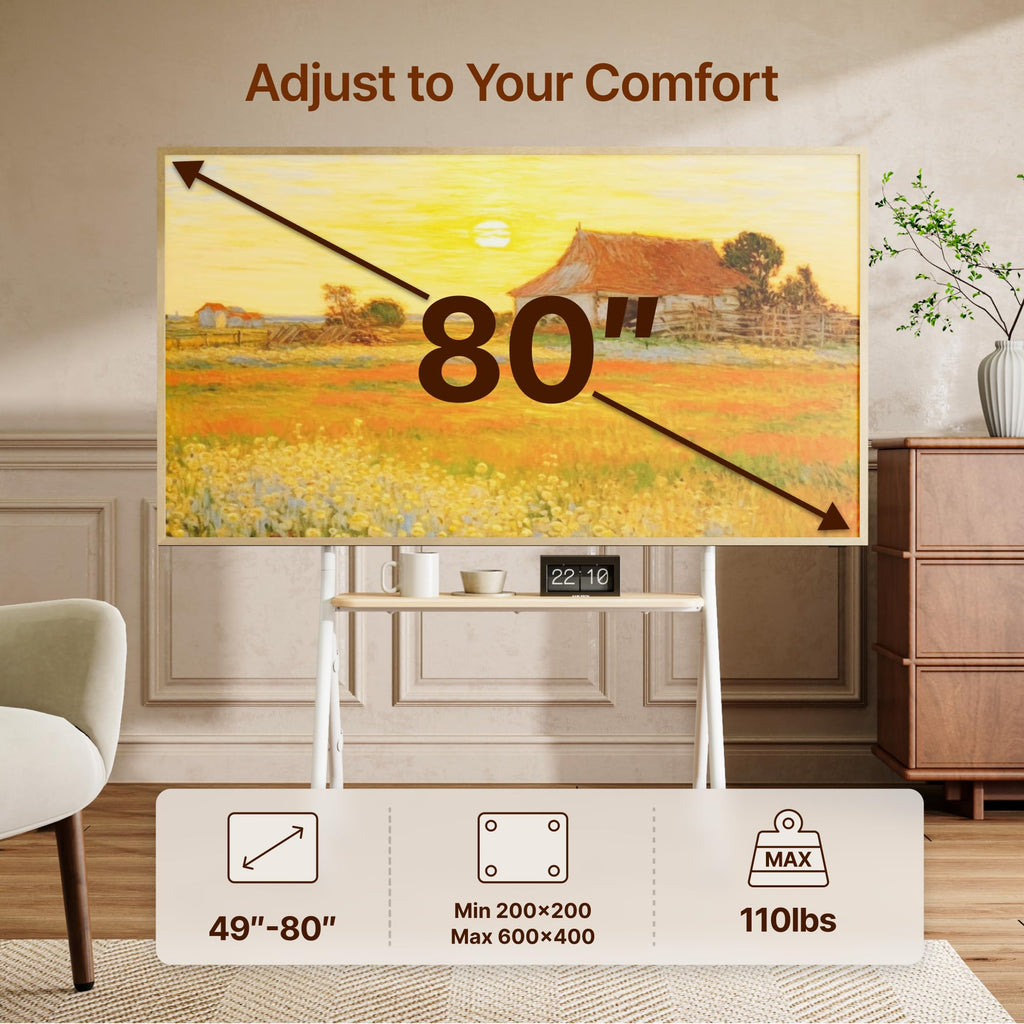White Rolling TV Stand Y117