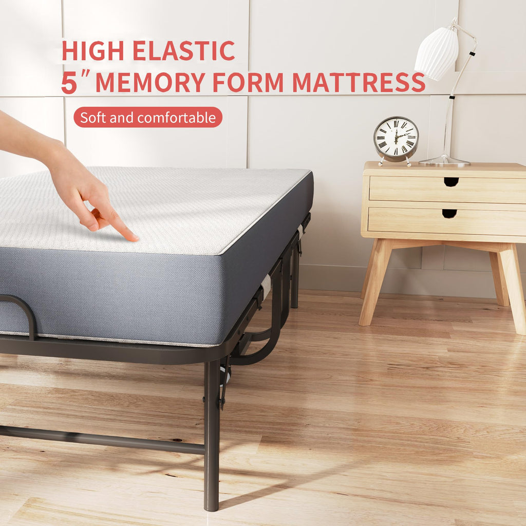 Folding Bed with Mattress with Wheels V93700