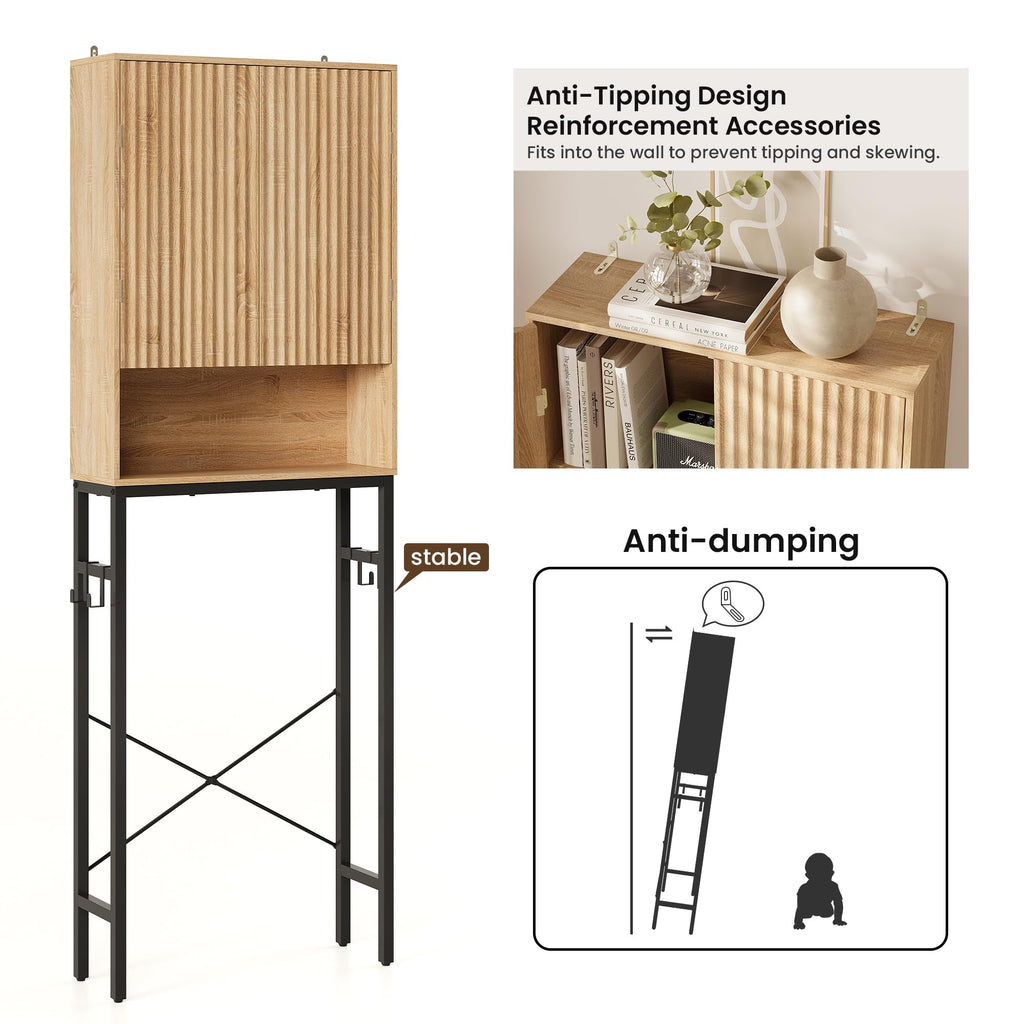 Freestanding Tall Wood Over The Toilet Storage Cabinet S53838