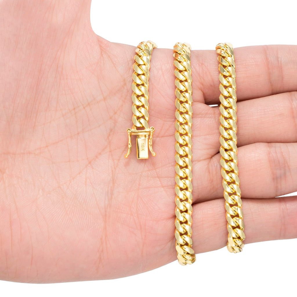18k Yellow Gold Cuban Link Chain Necklace O147796