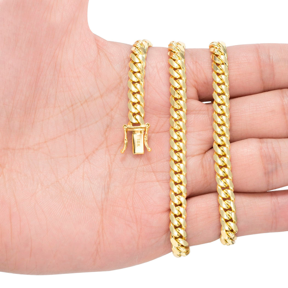 18k Yellow Gold Cuban Link Chain Necklace O147796