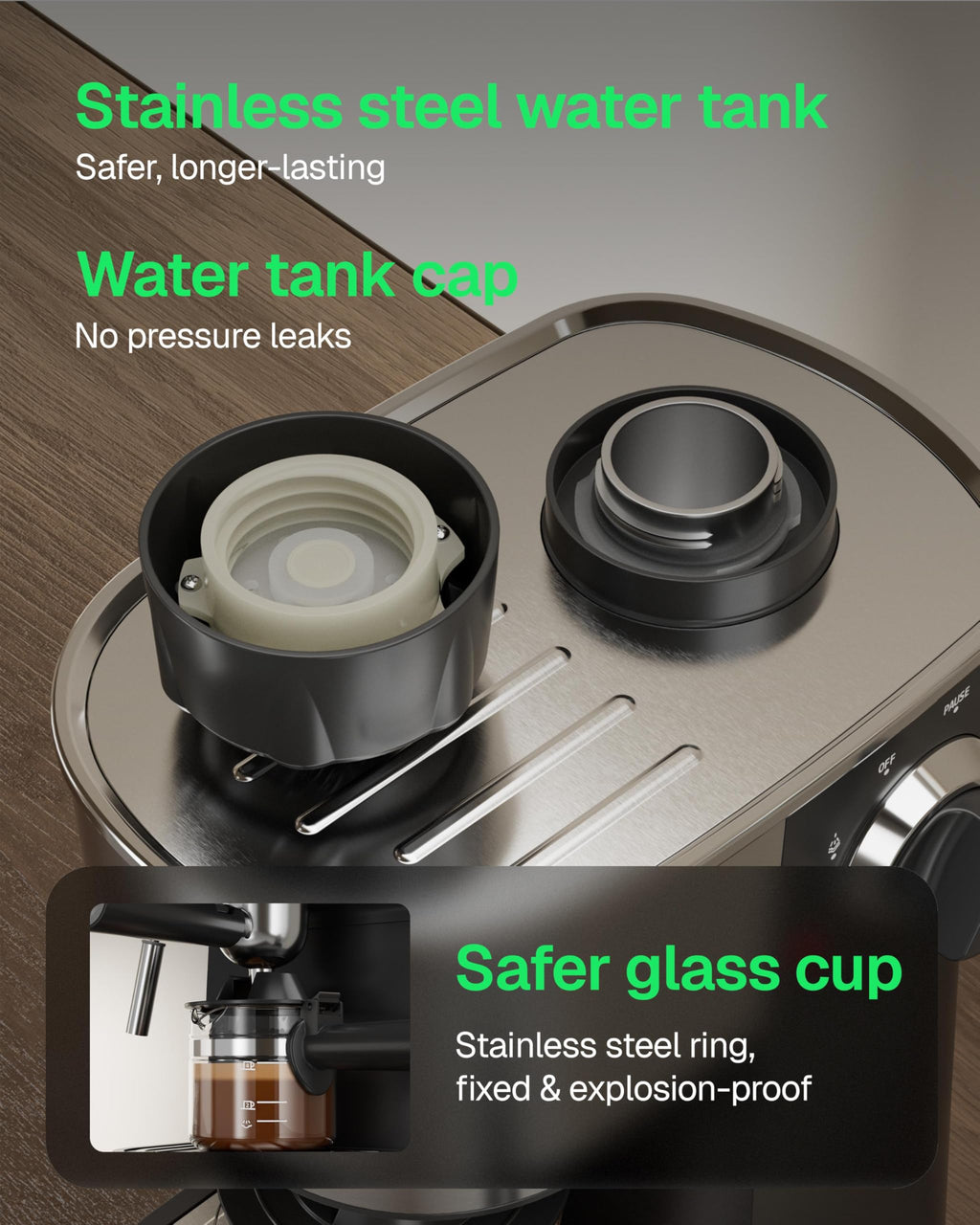 3.5Bar Stainless Steel Espresso Machine with Milk Frother U1707